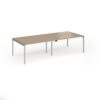Connex Goal-Post 2800 x 1200 x 725mm Back to Back Desk ( 4 x 1400mm ) - Silver Frame / Kendal Oak Top - GCO2812-S-KO