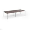 Connex Goal-Post 2800 x 1200 x 725mm Back to Back Desk ( 4 x 1400mm ) - Silver Frame / Walnut Top - GCO2812-S-W