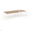 Connex Goal-Post 2800 x 1200 x 725mm Back to Back Desk ( 4 x 1400mm ) - White Frame / Beech Top - GCO2812-WH-B