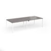 Connex Goal-Post 2800 x 1200 x 725mm Back to Back Desk ( 4 x 1400mm ) - White Frame / Grey Oak Top - GCO2812-WH-GO