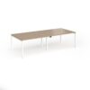 Connex Goal-Post 2800 x 1200 x 725mm Back to Back Desk ( 4 x 1400mm ) - White Frame / Kendal Oak Top - GCO2812-WH-KO