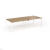 Connex Goal-Post 2800 x 1200 x 725mm Back to Back Desk ( 4 x 1400mm ) - White Frame / Oak Top - GCO2812-WH-O