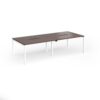 Connex Goal-Post 2800 x 1200 x 725mm Back to Back Desk ( 4 x 1400mm ) - White Frame / Walnut Top - GCO2812-WH-W
