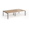 Connex Goal-Post 2800 x 1600 x 725mm Back to Back Desk ( 4 x 1400mm ) - Black Frame / Beech Top - GCO2816-K-B