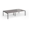 Connex Goal-Post 2800 x 1600 x 725mm Back to Back Desk ( 4 x 1400mm ) - Black Frame / Grey Oak Top - GCO2816-K-GO