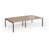 Connex Goal-Post 2800 x 1600 x 725mm Back to Back Desk ( 4 x 1400mm ) - Black Frame / Kendal Oak Top - GCO2816-K-KO