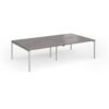 Connex Goal-Post 2800 x 1600 x 725mm Back to Back Desk ( 4 x 1400mm ) - Silver Frame / Grey Oak Top - GCO2816-S-GO