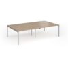 Connex Goal-Post 2800 x 1600 x 725mm Back to Back Desk ( 4 x 1400mm ) - Silver Frame / Kendal Oak Top - GCO2816-S-KO