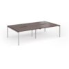 Connex Goal-Post 2800 x 1600 x 725mm Back to Back Desk ( 4 x 1400mm ) - Silver Frame / Walnut Top - GCO2816-S-W
