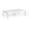 Connex Goal-Post 2800 x 1600 x 725mm Back to Back Desk ( 4 x 1400mm ) - Silver Frame / White Top - GCO2816-S-WH