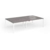 Connex Goal-Post 2800 x 1600 x 725mm Back to Back Desk ( 4 x 1400mm ) - White Frame / Grey Oak Top - GCO2816-WH-GO