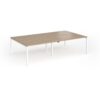 Connex Goal-Post 2800 x 1600 x 725mm Back to Back Desk ( 4 x 1400mm ) - White Frame / Kendal Oak Top - GCO2816-WH-KO