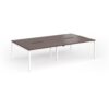 Connex Goal-Post 2800 x 1600 x 725mm Back to Back Desk ( 4 x 1400mm ) - White Frame / Walnut Top - GCO2816-WH-W