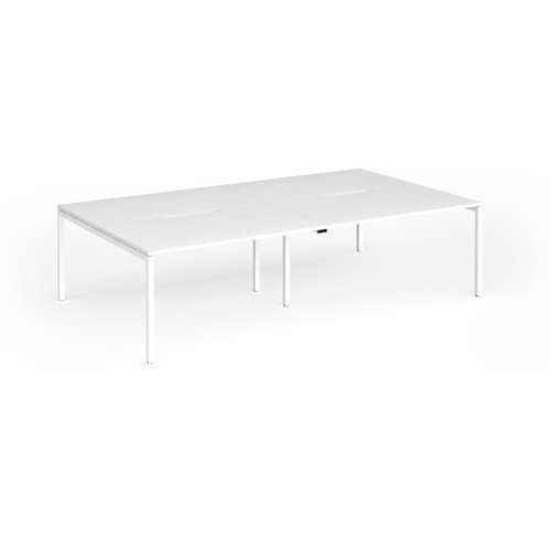 Connex Goal-Post 2800 x 1600 x 725mm Back to Back Desk ( 4 x 1400mm ) - White Frame / White Top - GCO2816-WH-WH
