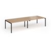 Connex Goal-Post 3200 x 1200 x 725mm Back to Back Desk ( 4 x 1600mm ) - Black Frame / Beech Top - GCO3212-K-B