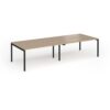 Connex Goal-Post 3200 x 1200 x 725mm Back to Back Desk ( 4 x 1600mm ) - Black Frame / Kendal Oak Top - GCO3212-K-KO