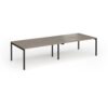 Connex Goal-Post 3200 x 1200 x 725mm Back to Back Desk ( 4 x 1600mm ) - Black Frame / Nebraska Oak Top - GCO3212-K-NO