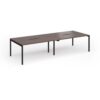 Connex Goal-Post 3200 x 1200 x 725mm Back to Back Desk ( 4 x 1600mm ) - Black Frame / Walnut Top - GCO3212-K-W