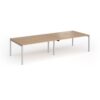Connex Goal-Post 3200 x 1200 x 725mm Back to Back Desk ( 4 x 1600mm ) - Silver Frame / Beech Top - GCO3212-S-B