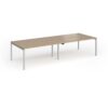 Connex Goal-Post 3200 x 1200 x 725mm Back to Back Desk ( 4 x 1600mm ) - Silver Frame / Kendal Oak Top - GCO3212-S-KO