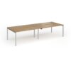 Connex Goal-Post 3200 x 1200 x 725mm Back to Back Desk ( 4 x 1600mm ) - Silver Frame / Oak Top - GCO3212-S-O