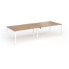Connex Goal-Post 3200 x 1200 x 725mm Back to Back Desk ( 4 x 1600mm ) - White Frame / Beech Top - GCO3212-WH-B