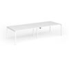 Connex Goal-Post 3200 x 1200 x 725mm Back to Back Desk ( 4 x 1600mm ) - White Frame / White Top - GCO3212-WH-WH