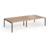 Connex Goal-Post 3200 x 1600 x 725mm Back to Back Desk ( 4 x 1600mm ) - Black Frame / Beech Top - GCO3216-K-B