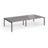 Connex Goal-Post 3200 x 1600 x 725mm Back to Back Desk ( 4 x 1600mm ) - Black Frame / Grey Oak Top - GCO3216-K-GO