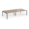 Connex Goal-Post 3200 x 1600 x 725mm Back to Back Desk ( 4 x 1600mm ) - Black Frame / Kendal Oak Top - GCO3216-K-KO