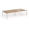Connex Goal-Post 3200 x 1600 x 725mm Back to Back Desk ( 4 x 1600mm ) - Silver Frame / Beech Top - GCO3216-S-B