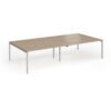 Connex Goal-Post 3200 x 1600 x 725mm Back to Back Desk ( 4 x 1600mm ) - Silver Frame / Kendal Oak Top - GCO3216-S-KO