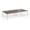 Connex Goal-Post 3200 x 1600 x 725mm Back to Back Desk ( 4 x 1600mm ) - Silver Frame / Walnut Top - GCO3216-S-W