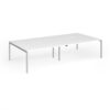 Connex Goal-Post 3200 x 1600 x 725mm Back to Back Desk ( 4 x 1600mm ) - Silver Frame / White Top - GCO3216-S-WH