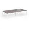 Connex Goal-Post 3200 x 1600 x 725mm Back to Back Desk ( 4 x 1600mm ) - White Frame / Grey Oak Top - GCO3216-WH-GO