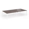 Connex Goal-Post 3200 x 1600 x 725mm Back to Back Desk ( 4 x 1600mm ) - White Frame / Walnut Top - GCO3216-WH-W