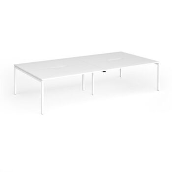 Connex Goal-Post 3200 x 1600 x 725mm Back to Back Desk ( 4 x 1600mm ) - White Frame / White Top - GCO3216-WH-WH