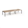 Connex Goal-Post 3600 x 1200 x 725mm Back to Back Desk ( 6 x 1200mm ) - Black Frame / Beech Top - GCO3612-K-B