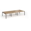 Connex Goal-Post 3600 x 1600 x 725mm Back to Back Desk ( 6 x 1200mm ) - Black Frame / Oak Top - GCO3616-K-O