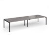 Connex Goal-Post 3600 x 1200 x 725mm Back to Back Desk ( 4 x 1800mm ) - Black Frame / Grey Oak Top - GCO36L12-K-GO