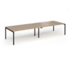 Connex Goal-Post 3600 x 1200 x 725mm Back to Back Desk ( 4 x 1800mm ) - Black Frame / Kendal Oak Top - GCO36L12-K-KO