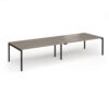 Connex Goal-Post 3600 x 1200 x 725mm Back to Back Desk ( 4 x 1800mm ) - Black Frame / Nebraska Oak Top - GCO36L12-K-NO