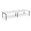 Connex Goal-Post 3600 x 1200 x 725mm Back to Back Desk ( 4 x 1800mm ) - Black Frame / White Top - GCO36L12-K-WH