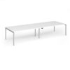 Connex Goal-Post 3600 x 1200 x 725mm Back to Back Desk ( 4 x 1800mm ) - Silver Frame / White Top - GCO36L12-S-WH