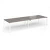 Connex Goal-Post 3600 x 1200 x 725mm Back to Back Desk ( 4 x 1800mm ) - White Frame / Grey Oak Top - GCO36L12-WH-GO