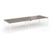 Connex Goal-Post 3600 x 1200 x 725mm Back to Back Desk ( 4 x 1800mm ) - White Frame / Nebraska Oak Top - GCO36L12-WH-NO