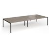 Connex Goal-Post 3600 x 1600 x 725mm Back to Back Desk ( 4 x 1800mm ) - Black Frame / Nebraska Oak Top - GCO36L16-K-NO