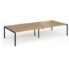 Connex Goal-Post 3600 x 1600 x 725mm Back to Back Desk ( 4 x 1800mm ) - Black Frame / Oak Top - GCO36L16-K-O
