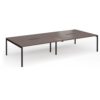 Connex Goal-Post 3600 x 1600 x 725mm Back to Back Desk ( 4 x 1800mm ) - Black Frame / Walnut Top - GCO36L16-K-W