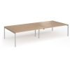 Connex Goal-Post 3600 x 1600 x 725mm Back to Back Desk ( 4 x 1800mm ) - Silver Frame / Beech Top - GCO36L16-S-B